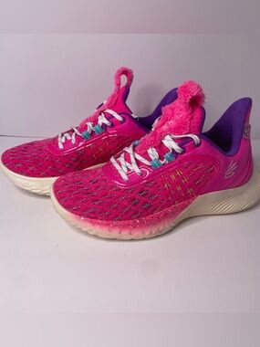 Under Armour Curry Flow x Sesame Street Abby Caddaby Pink Shoes M7/W8.5 EUC